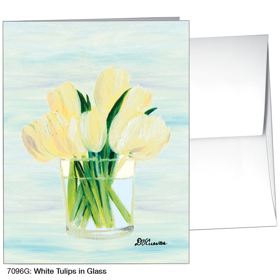 White Tulips in Glass, Greeting Card (#7096G)