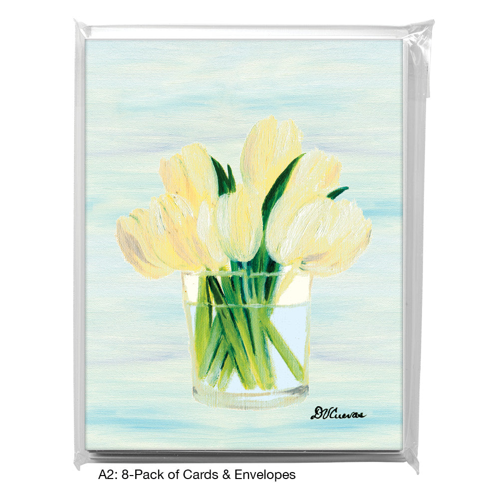 White Tulips in Glass, Greeting Card (#7096G)