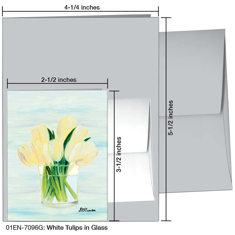 White Tulips in Glass, Greeting Card (#7096G)