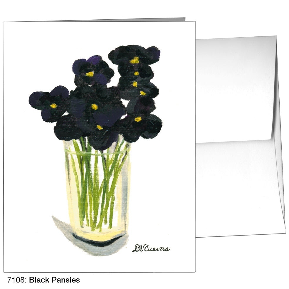 Black Pansies, Greeting Card (7108), A2, printedcanvas.com