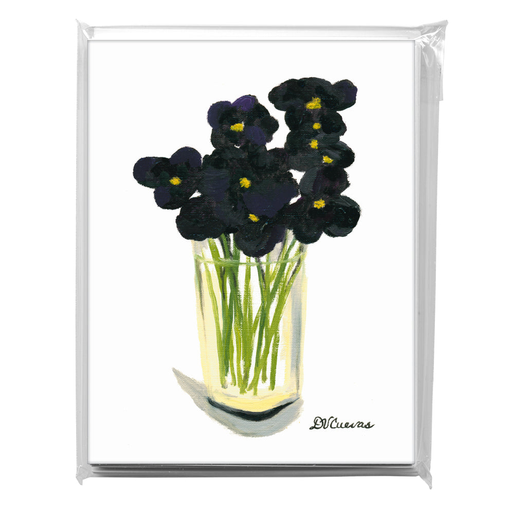 Black Pansies, Greeting Card (7108), A2 8-Pack, printedcanvas.com