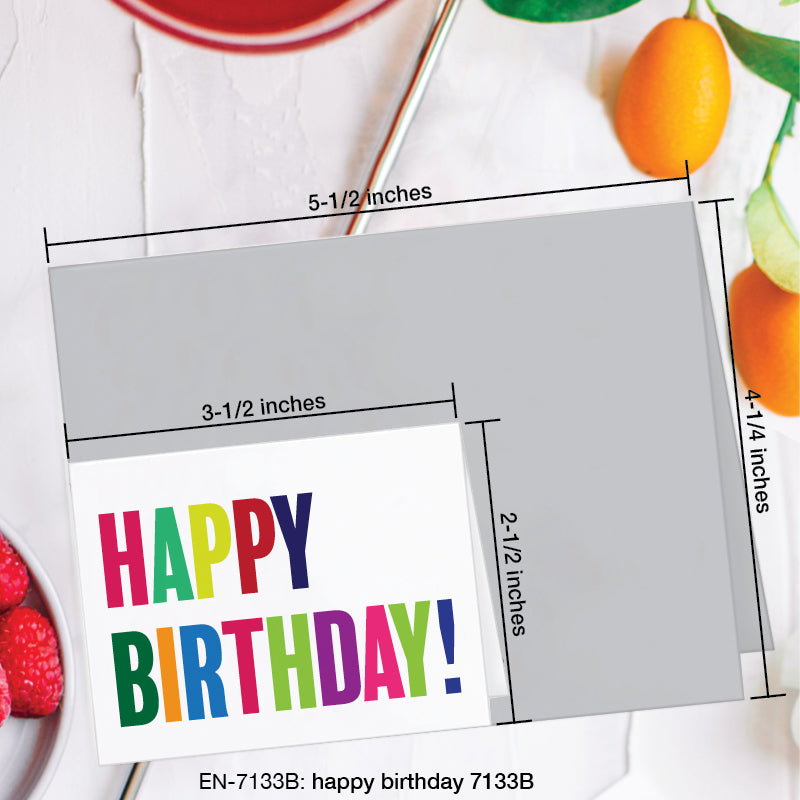 Happy Birthday, Greeting Card (7133B), Enclosure, www.printedcanvas.com