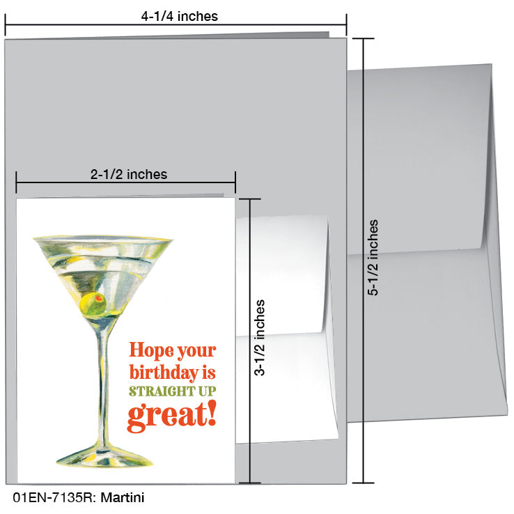 Martini, Greeting Card (7135R), Enclosure, www.printedcanvas.com