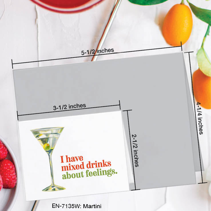 Martini, Greeting Card (7135W), Enclosure, www.printedcanvas.com