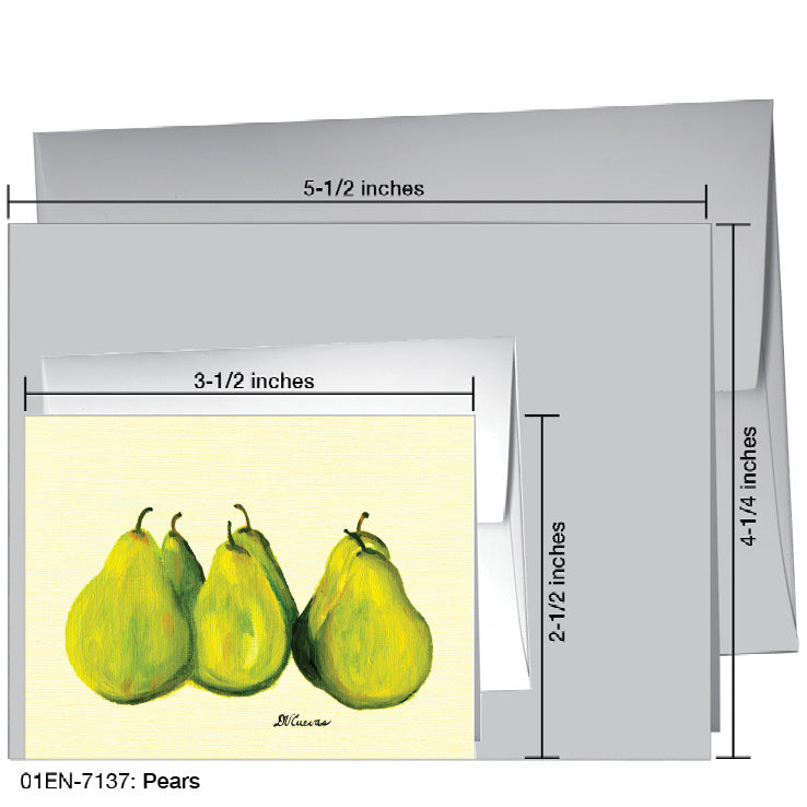 Pears, Greeting Card (7137A), Enclosure, www.printedcanvas.com