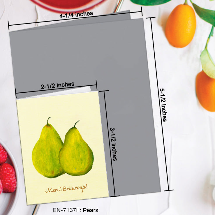 Pears, Greeting Card (7137F), Enclosure Card, www.printedcanvas.com