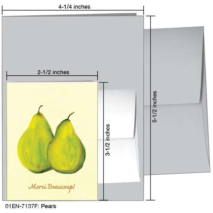 Pears, Greeting Card (7137F), Enclosure Card, www.printedcanvas.com