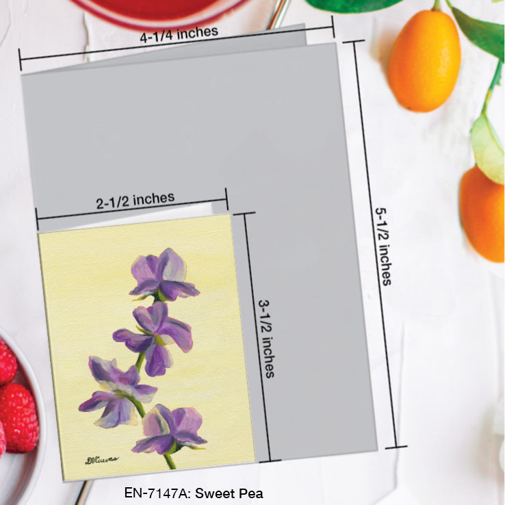 Sweet Pea, Greeting Card (7147A), Enclosure Card, www.printedcanvas.com