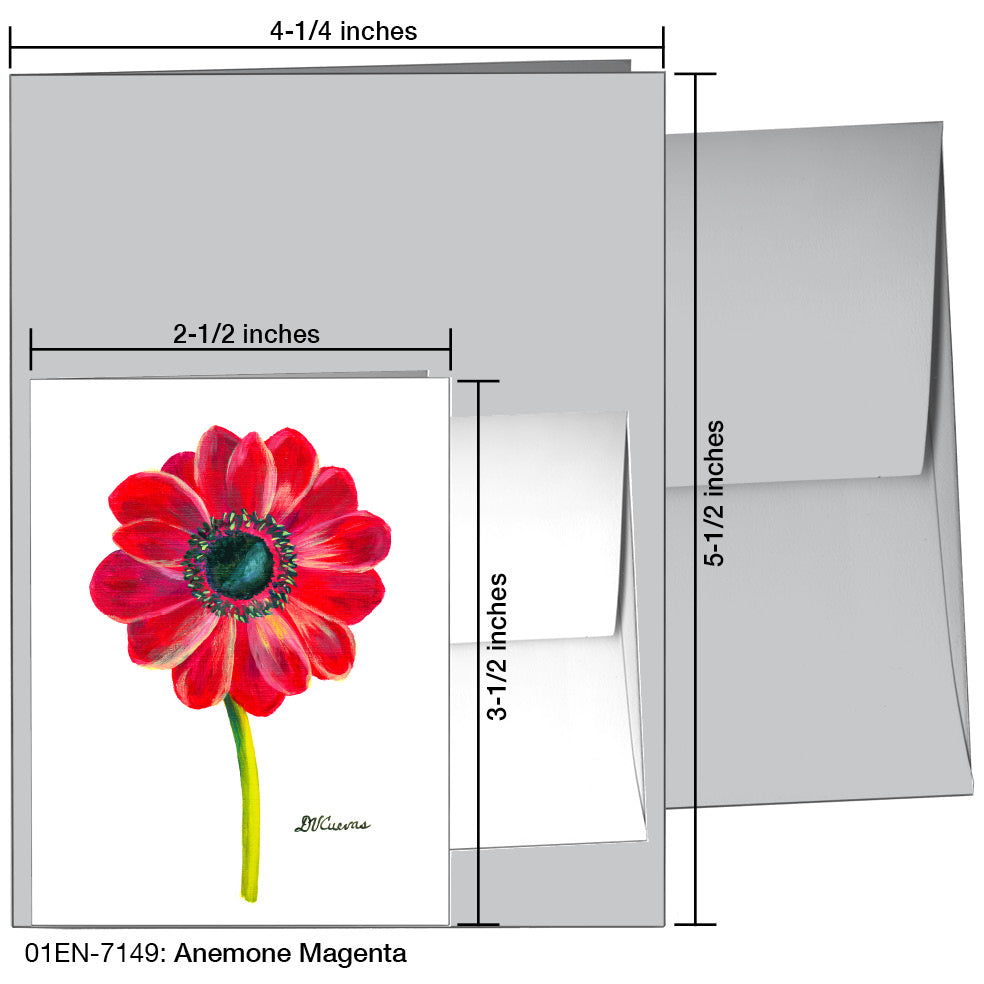 Anemone Magenta, Greeting Card (7149), Enclosure, printedcanvas.com