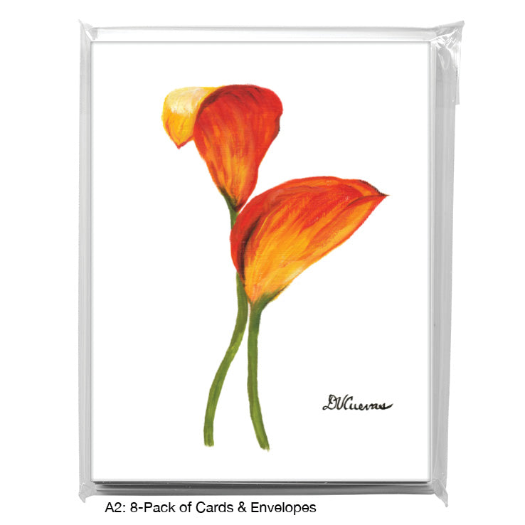 Calla Lilies 'Treasure', Greeting Card (7162), A2 8-Pack, printedcanvas.com