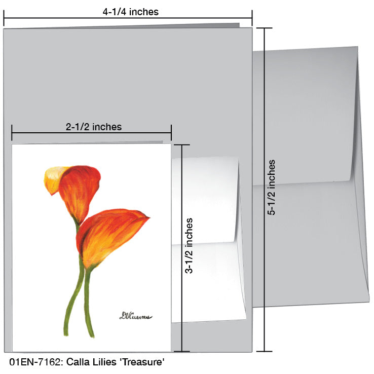 Calla Lilies 'Treasure', Greeting Card (7162), Enclosure, printedcanvas.com