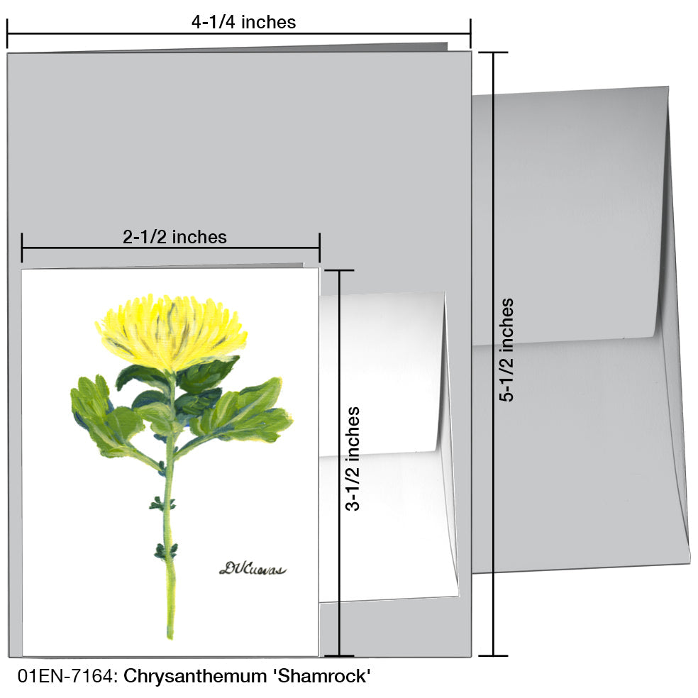 Chrysanthemum 'Shamrock', Greeting Card (7164), Enclosure, printedcanvas.com