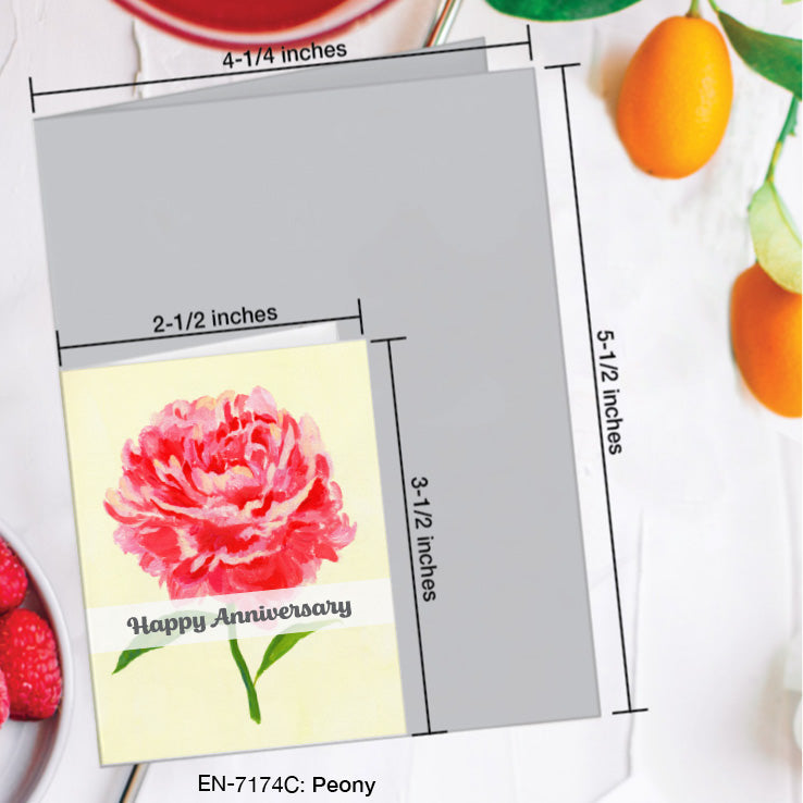 Peony, Greeting Card (7174C), Enclosure, www.printedcanvas.com