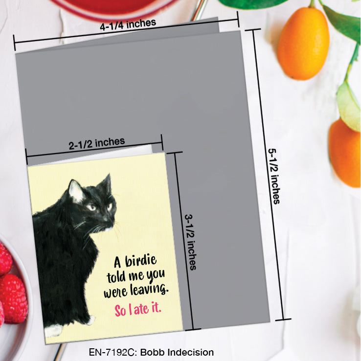 Bobb Indecision, Greeting Card (7192C), Enclosure, www.printedcanvas.com