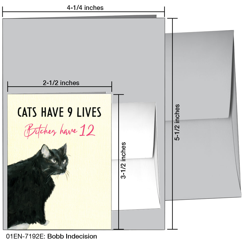 Bobb Indecision, Greeting Card (7192E), Enclosure, www.printedcanvas.com