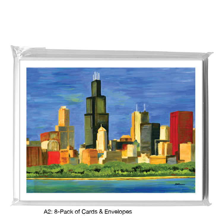 Chicago Skyline, Greeting Card (7196A), A2 Card 8-Pack, www.printedcanvas.com