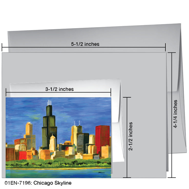 Chicago Skyline, Greeting Card (7196A), Enclosure Card, www.printedcanvas.com