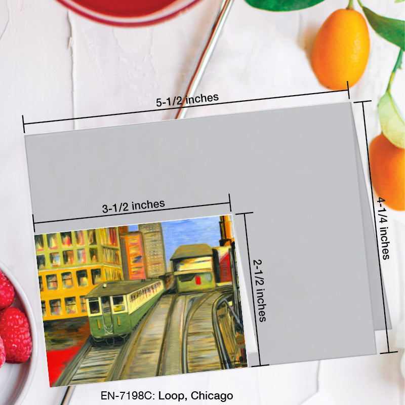 Loop, Chicago, Greeting Card (7198C), Enclosure Card, www.printedcanvas.com