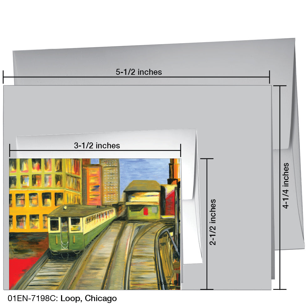 Loop, Chicago, Greeting Card (7198C), Enclosure Card, www.printedcanvas.com
