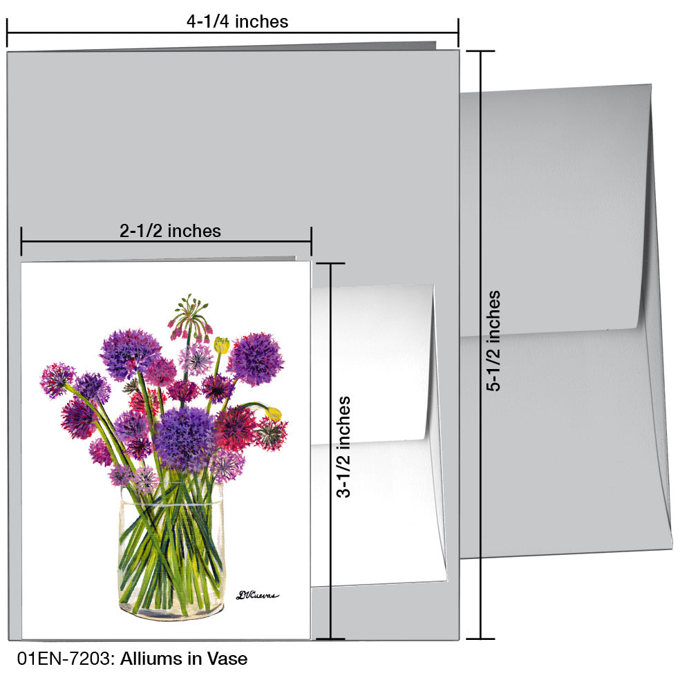 Alliums in Vase, Greeting Card (7203), Enclosure, printedcanvas.com