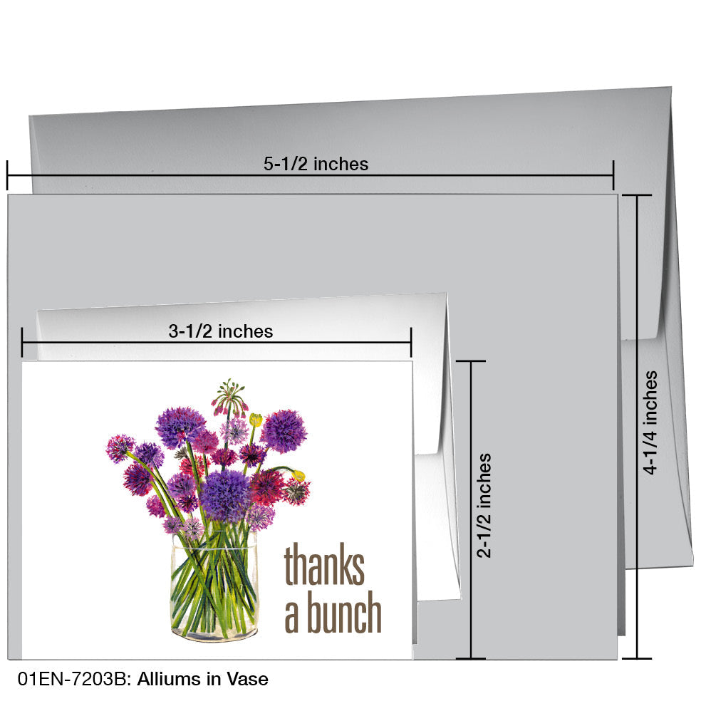 Alliums in Vase, Greeting Card (7203B), Enclosure Card, www.printedcanvas.com