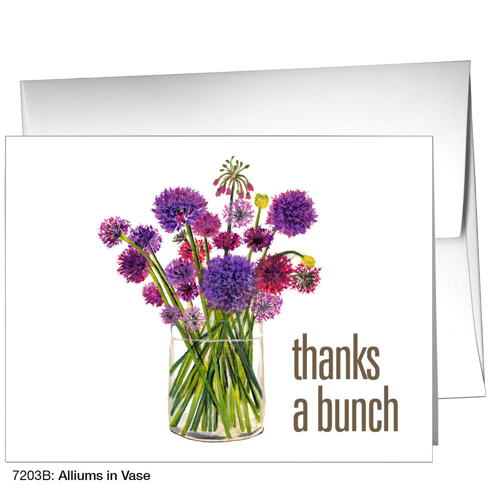 Alliums in Vase, Greeting Card (7203B), A2 Card Front, www.printedcanvas.com
