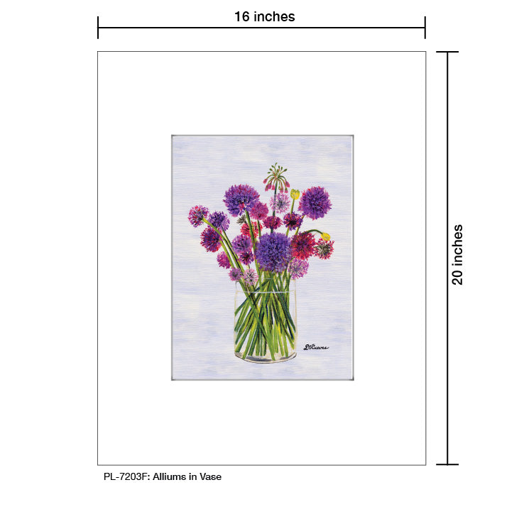 Alliums in Vase, Print (#7203F), Printe Matted, www.printedcanvas.com
