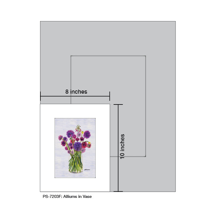 Alliums in Vase, Print (#7203F), Print Matted, www.printedcanvas.com