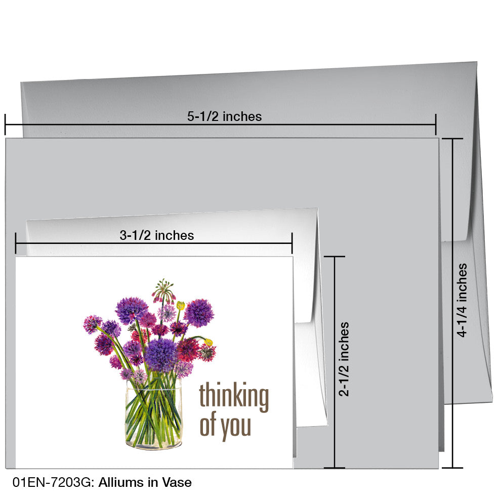 Alliums in Vase, Greeting Card (7203G), Enclosure, printedcanvas.com