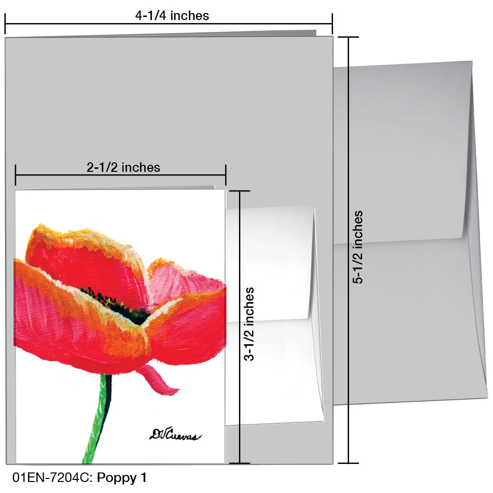 Poppy 01, Greeting Card (7204C), Enclosure, printedcanvas.com