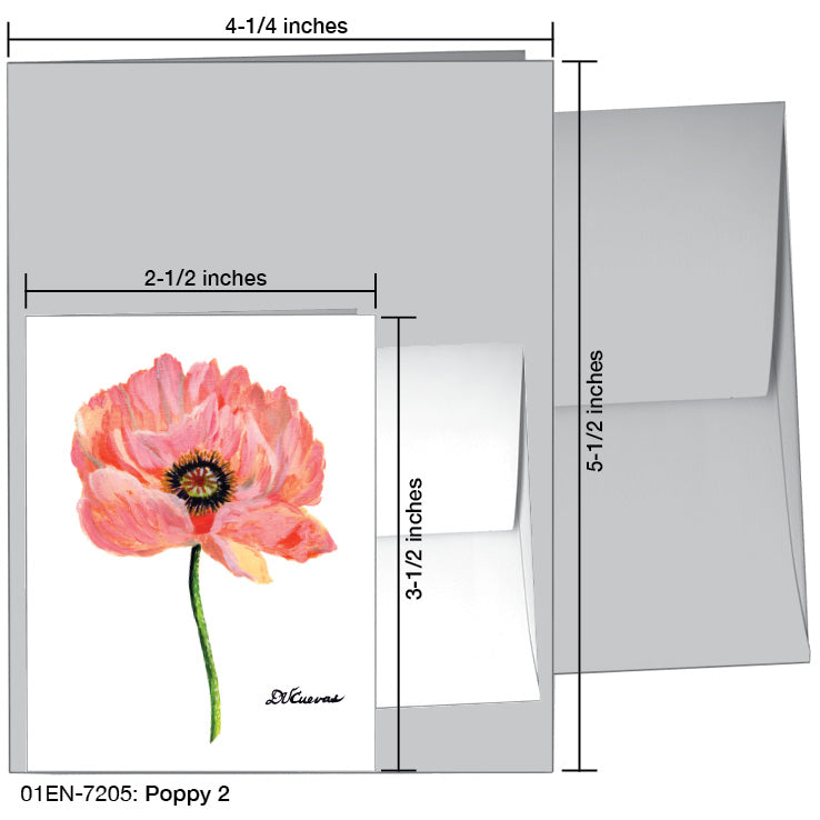 Poppy 02, Greeting Card (7205B), Enclosure, www.printedcanvas.com