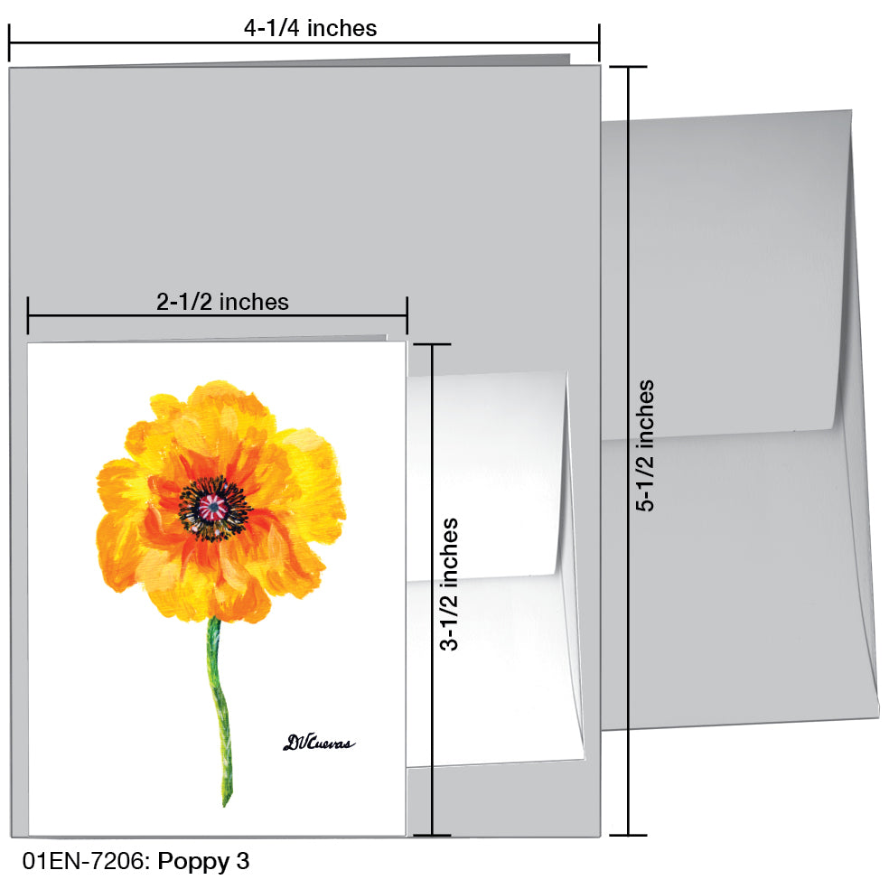 Poppy 03, Greeting Card (7206C), Enclosure, www.printedcanvas.com