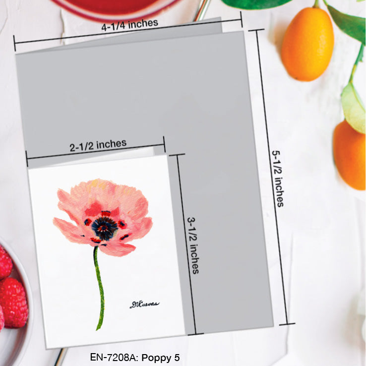 Poppy 05, Greeting Card (7208A), Enclosure Card, www.printedcanvas.com