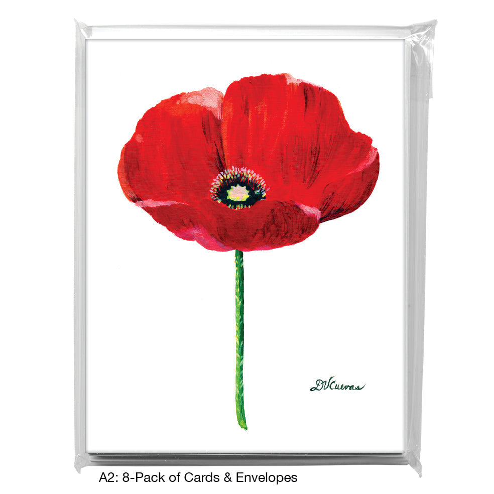 Poppy 06, Greeting Card (7209A), A2 Card 8-Pack, www.printedcanvas.com