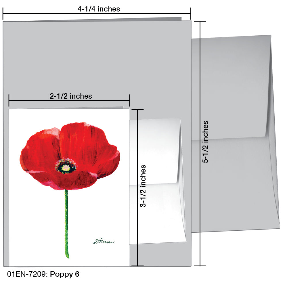 Poppy 06, Greeting Card (7209A), Enclosure Card, www.printedcanvas.com