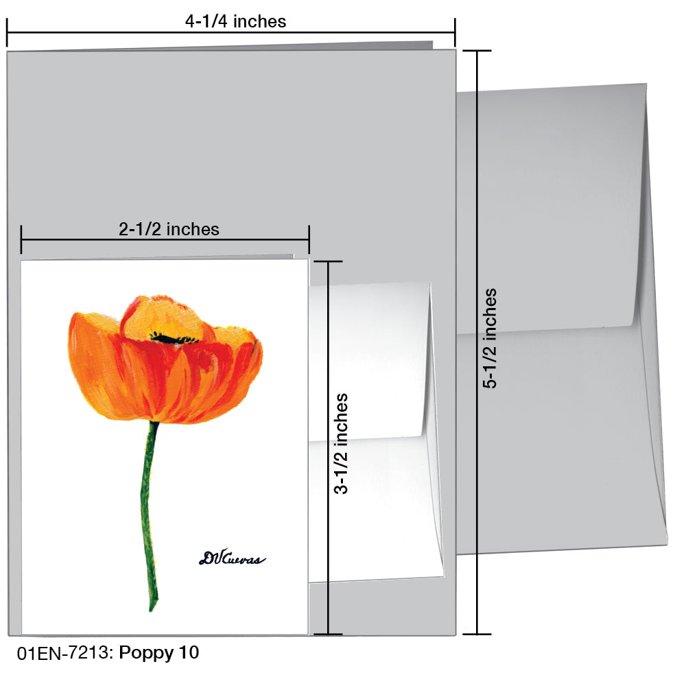 Poppy 10, Greeting Card (7213C), Enclosure, www.printedcanvas.com