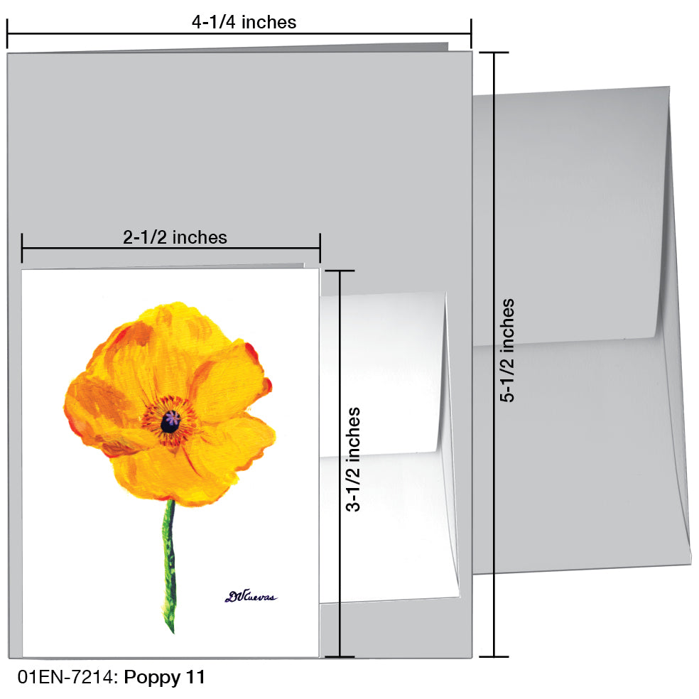 Poppy 11, Greeting Card (7214A), Enclosure, www.printedcanvas.com