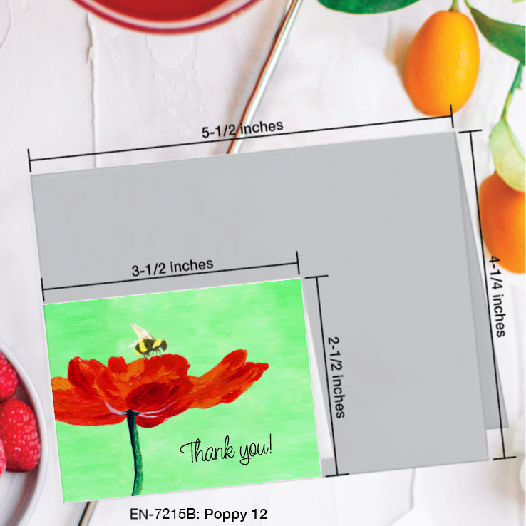 Poppy 12, Greeting Card (7215B), Enclosure Card, www.printedcanvas.com