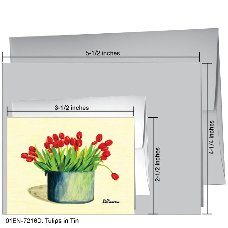 Tulips In Tin, Greeting Card (7216D), Enclosure, printedcanvas.com