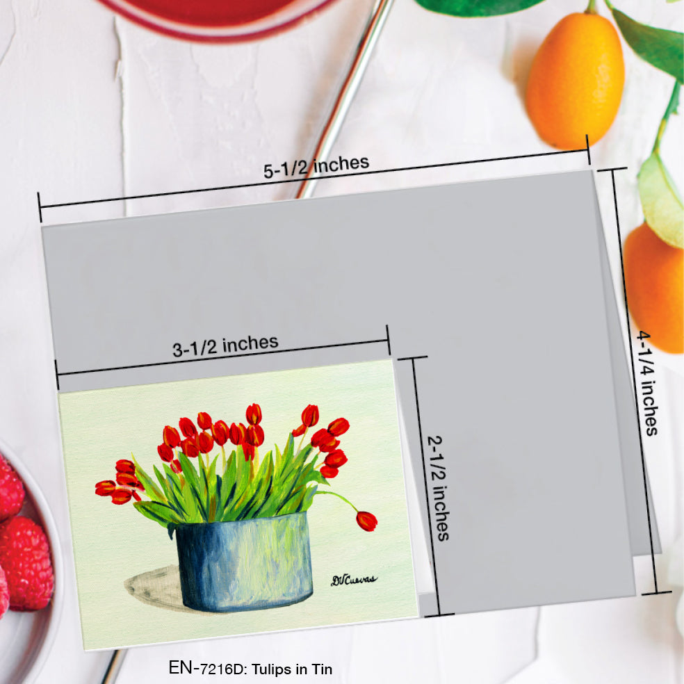 Tulips in Tin, Greeting Card (#7216D)