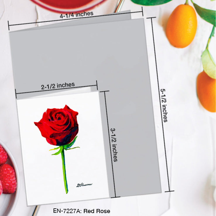 Red Rose, Greeting Card (7227A), Enclosure Card, www.printedcanvas.com