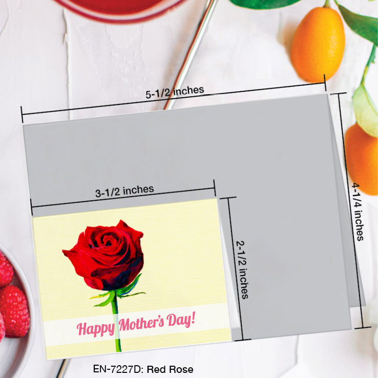Red Rose, Greeting Card (7227D), Enclosure, www.printedcanvas.com