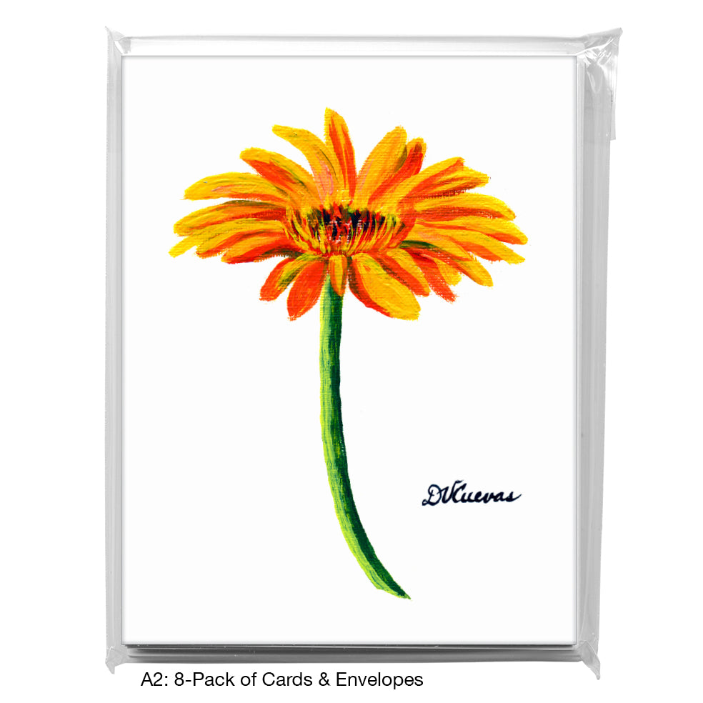 Gerber In Yellow & Orange, Greeting Card (7231), A2 8-Pack, printedcanvas.com