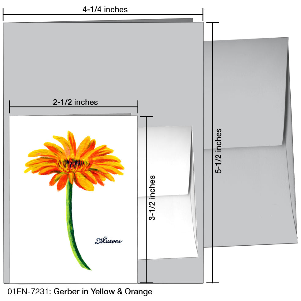 Gerber In Yellow & Orange, Greeting Card (7231), Enclosure, printedcanvas.com