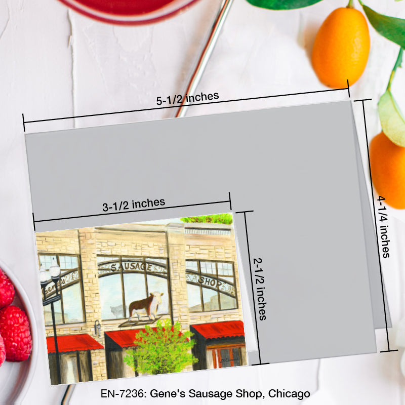GeneÕs Sausage Shop, Chicago, Greeting Card (7236B), Enclosure Card, www.printedcanvas.com
