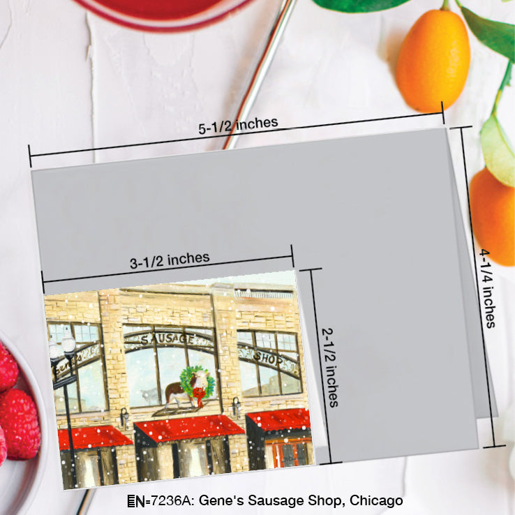 GeneÕs Sausage Shop, Chicago, Greeting Card (7236A), Enclosure Card, www.printedcanvas.com