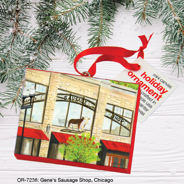 Gene's Sausage Shop, Chicago, Ornament (OR-7236), Front, printedcanvas.com