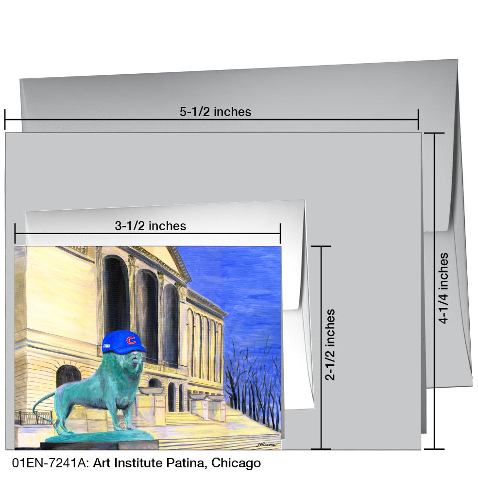 Art Institute Patina, Chicago, Greeting Card (7241B), Enclosure Card, www.printedcanvas.com