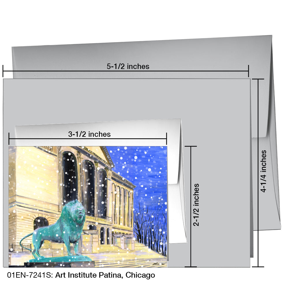 Art Institute Patina, Chicago, Greeting Card (7241S), Enclosure Card, www.printedcanvas.com