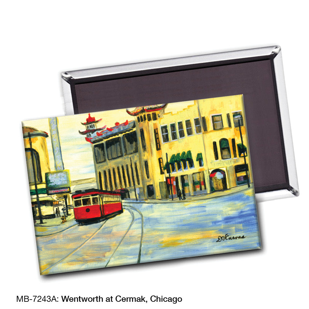 Wentworth at Cermak, Chicago, Magnet (M-7243A), blank, printedcanvas.com